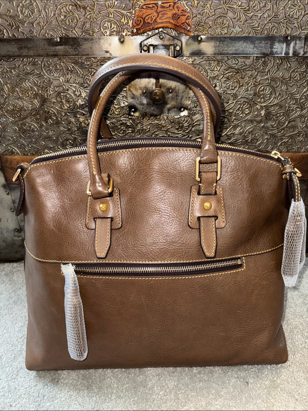 Dooney & Bourke Florentine Clayton in Elephant with strap - Picture 2 of 16